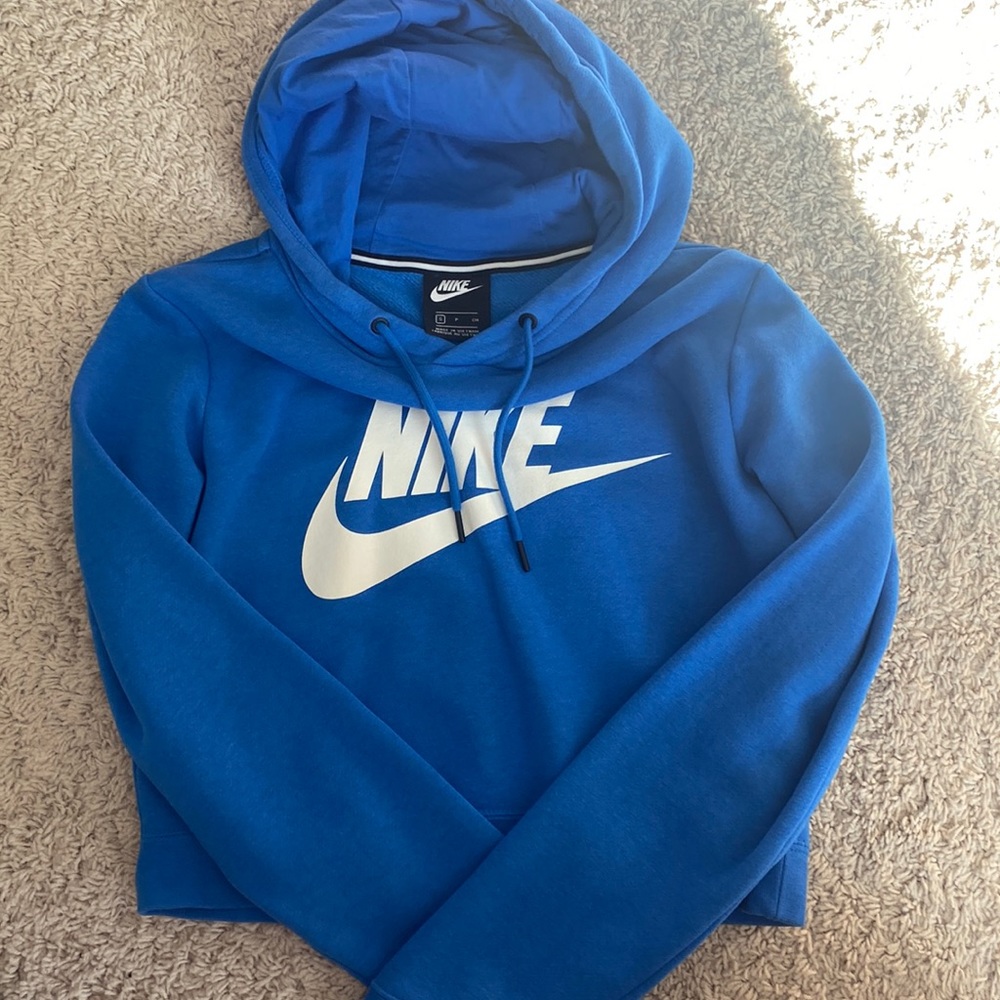 Royal Blue Nike Cropped Hoodie